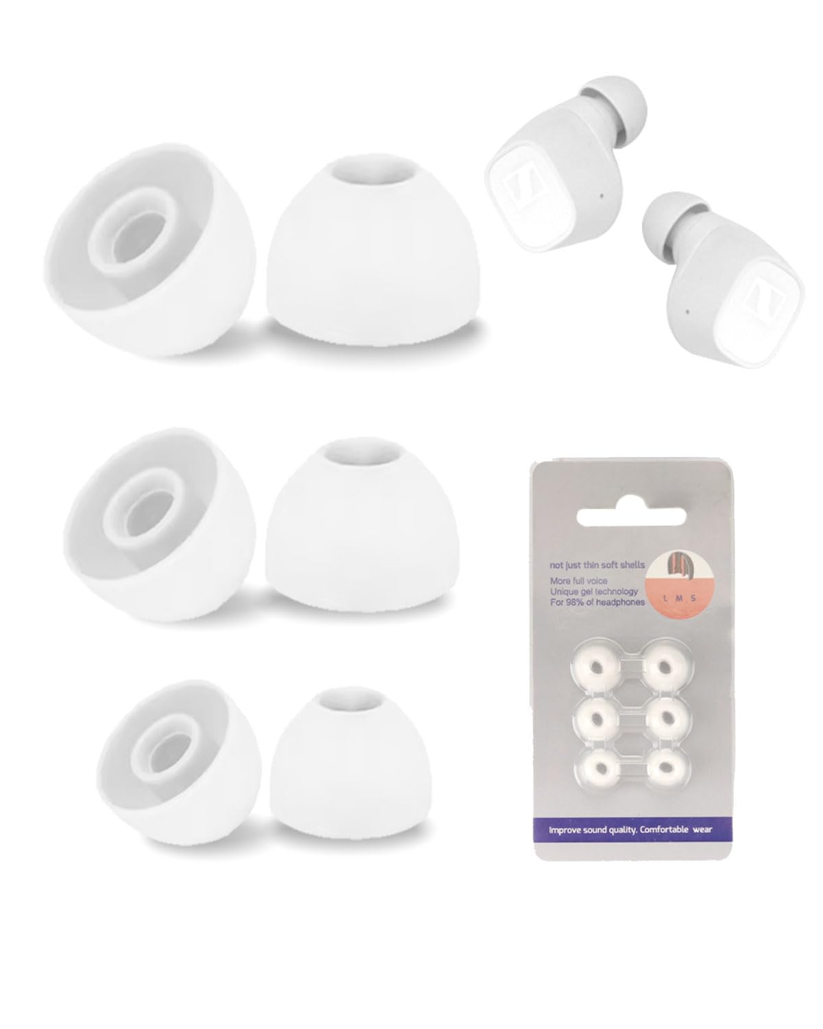 Amazon | Sennheiser 対応 交換イヤーピース 交換用シリコン耳栓 CX